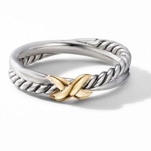BRAND NEW Authentic David Yurman Petite X ring-ss and 18K gold-SIZE 5
